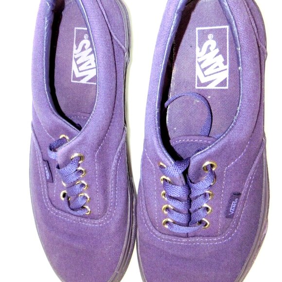 Vans Purple Sneakers Men's Size 8 Shoes Purple Canvas Gold Eyelets Skateboard - Picture 7 of 11